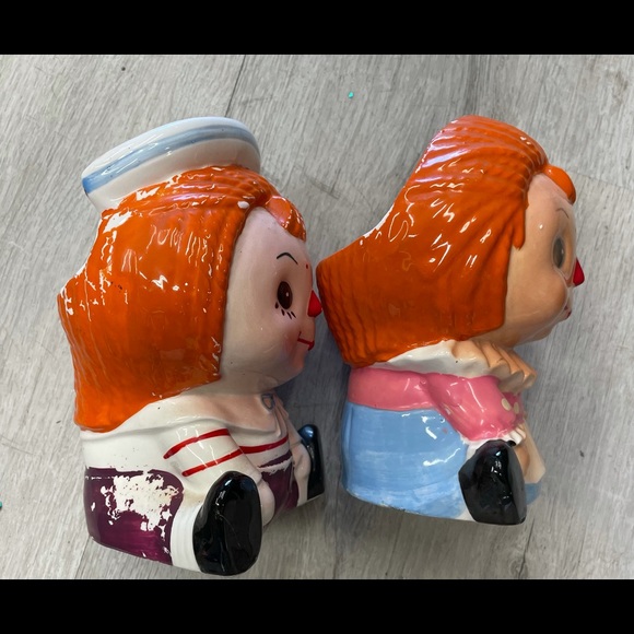 RaggedyAnne + Andy Figurine PlanterVase Made Japan - Picture 3 of 7